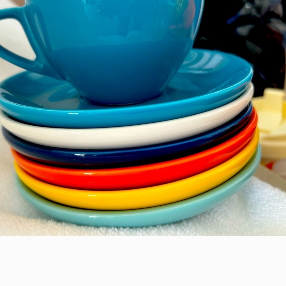 Colorful Ceramic Cup and Saucer Set